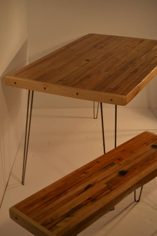 small dining table reclaimed maple hairpin legs by wicked boxcar