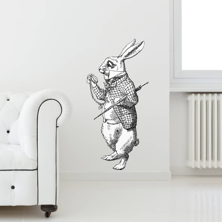 white rabbit vinyl wall sticker by oakdene designs