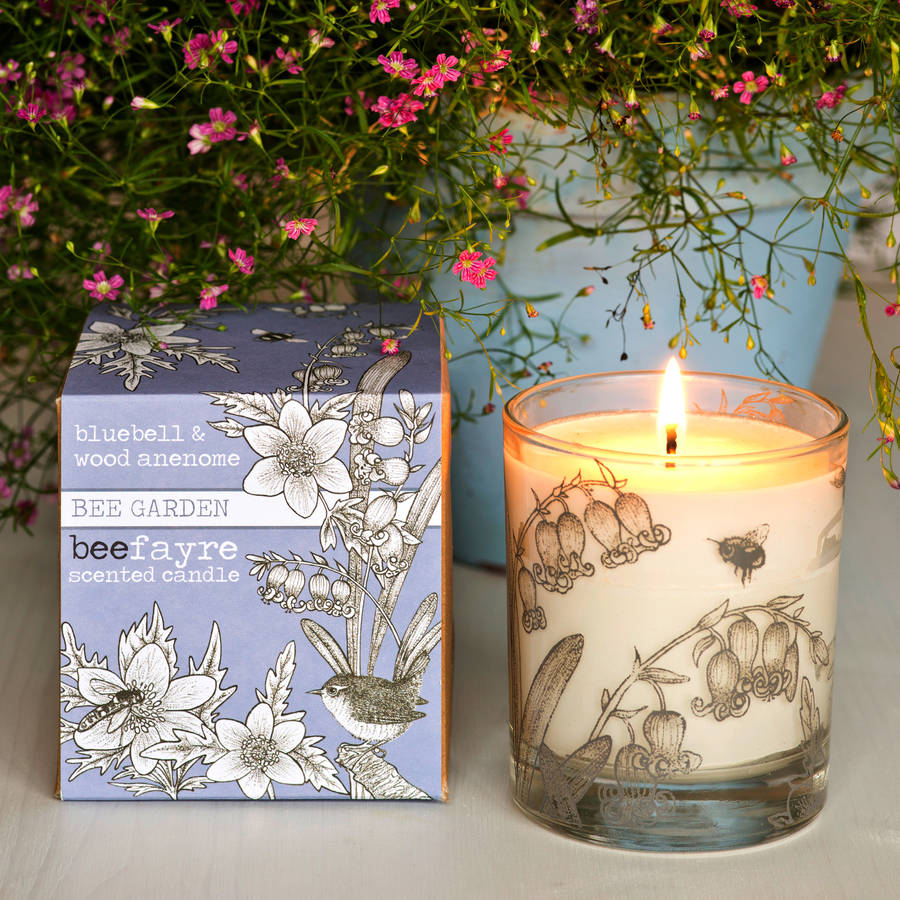 bluebell and anemone scented candle by beefayre