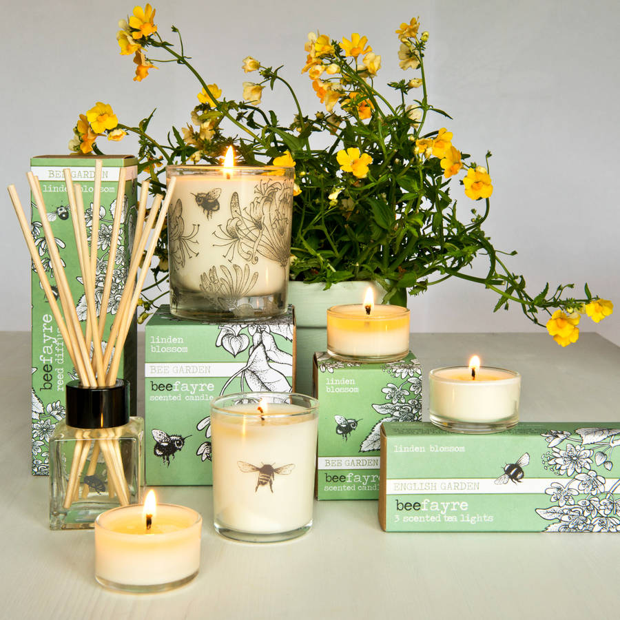 lime blossom scented tea lights by beefayre