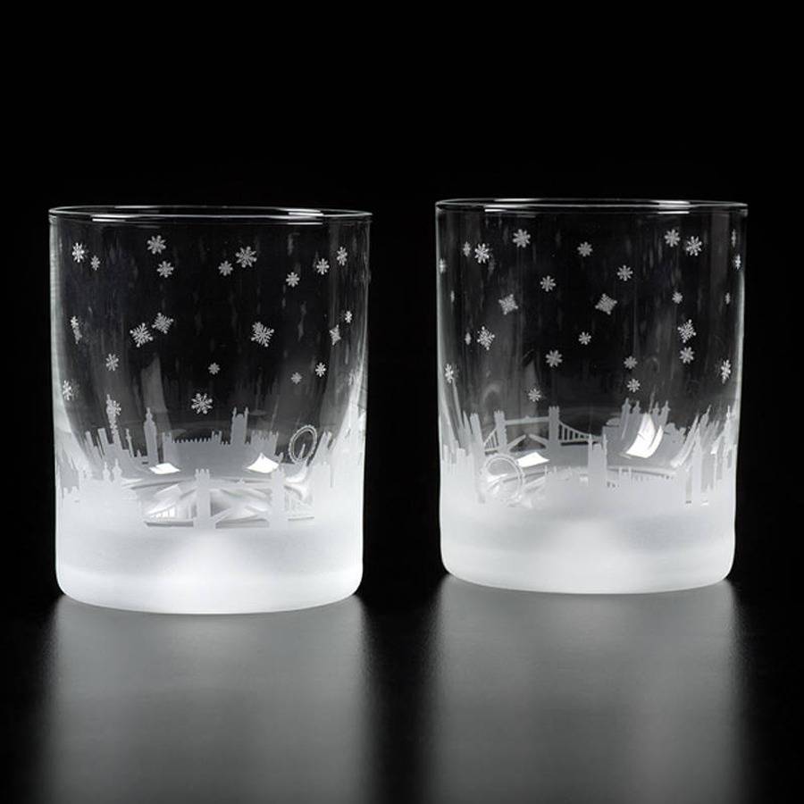 pair of london in the snow crystal tumblers by inkerman london