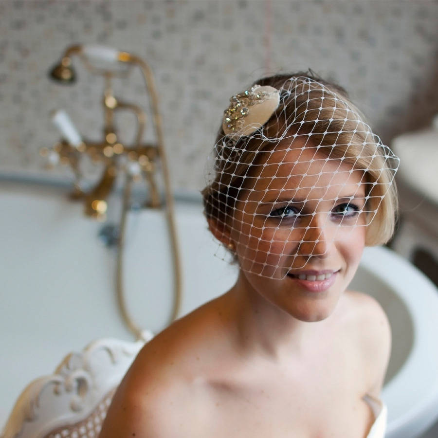 Clara Birdcage Veil Head Dress By Lucie Green Couture
