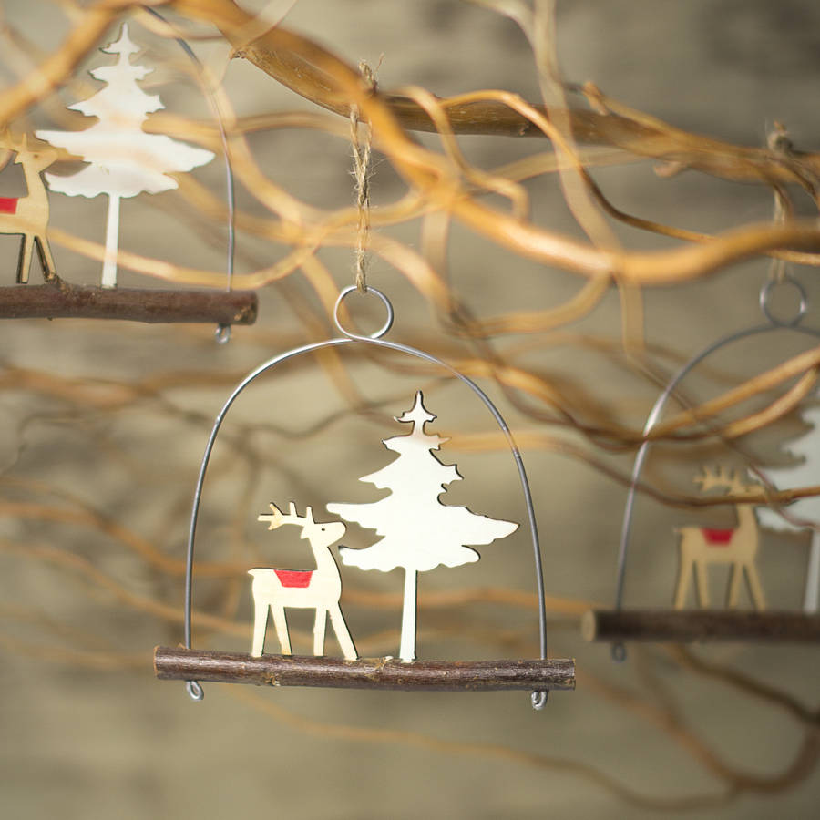 woodland reindeer christmas tree decoration by the christmas home