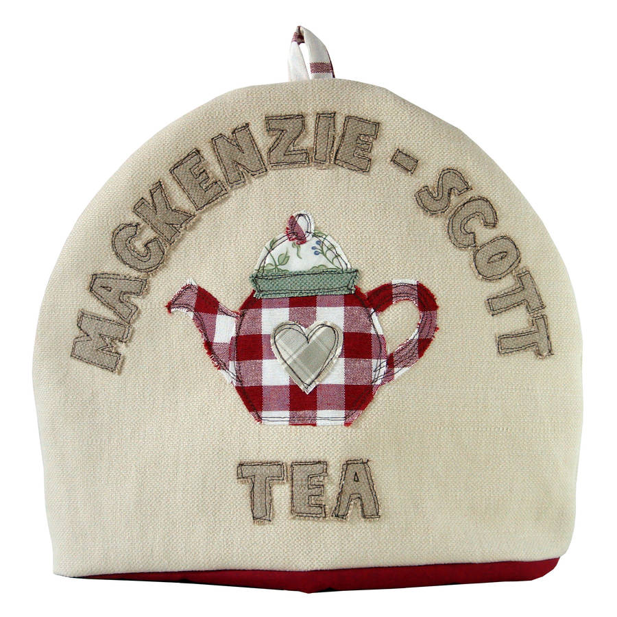personalised family name tea cosy by milly and pip