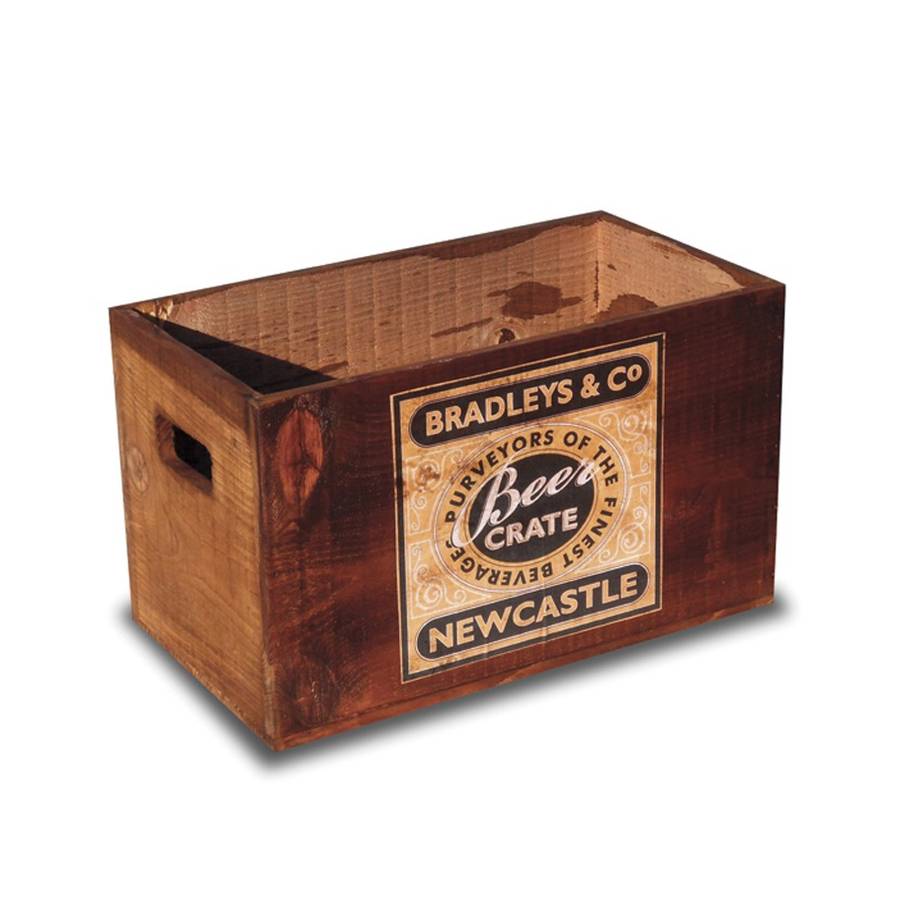 vintage beer crate by the shepherd's hut