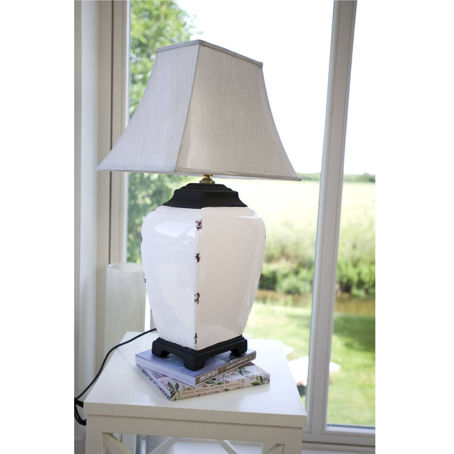crackle glaze cream table lamp by the orchard