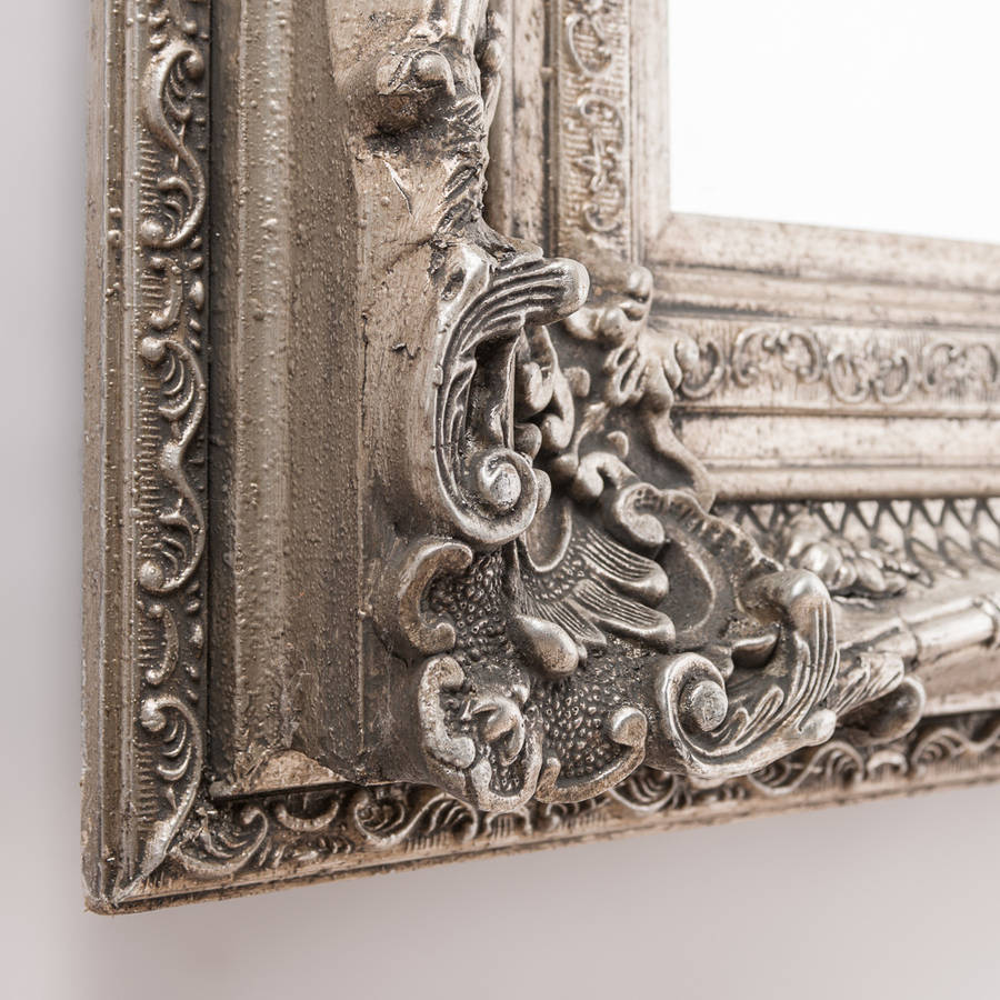 antique silver ornate rococo mirror by hand crafted mirrors  notonthehighstreet.com