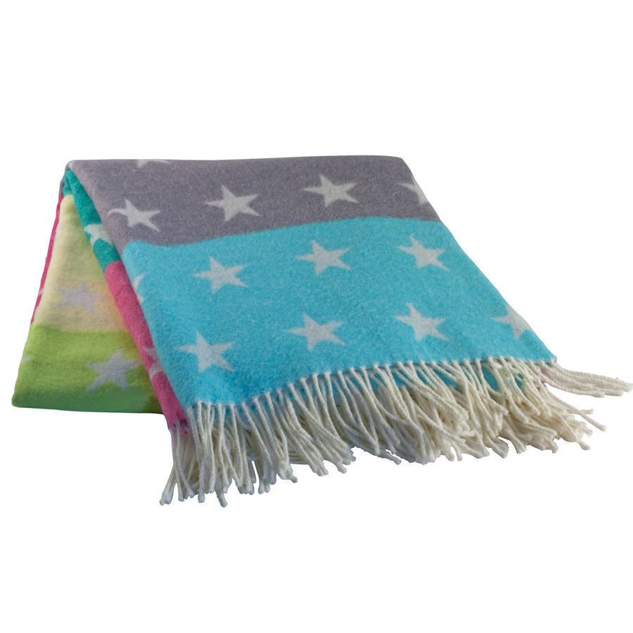 colourful star blanket throw by jodie byrne