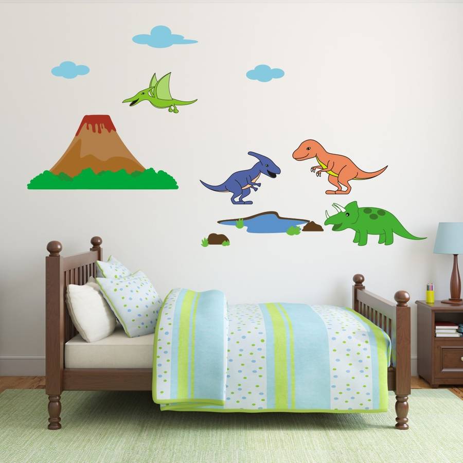 dinosaur scene wall sticker set by mirrorin