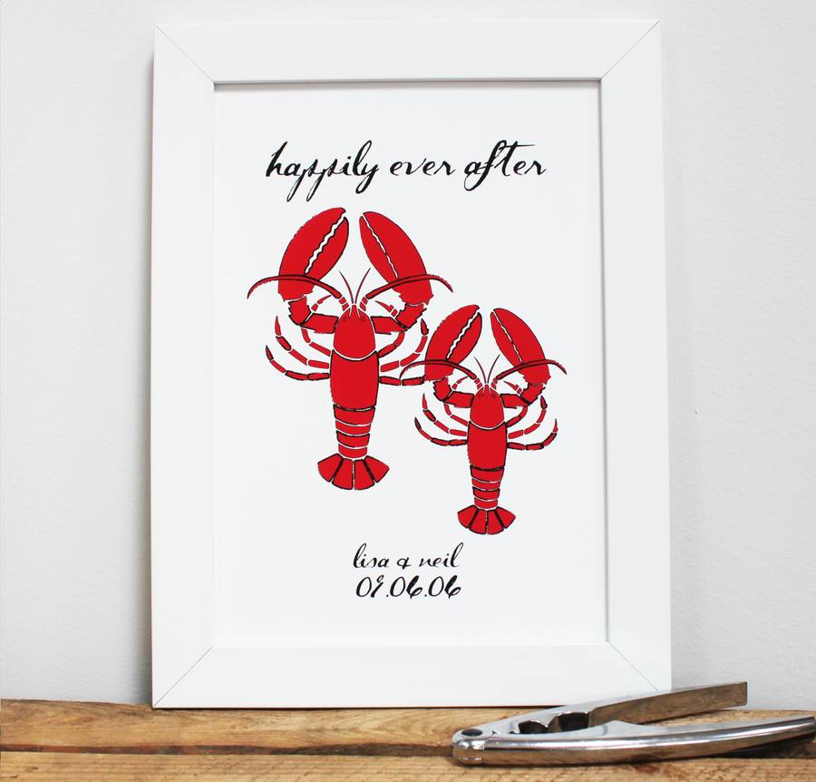 personalised lobster love print by more than words