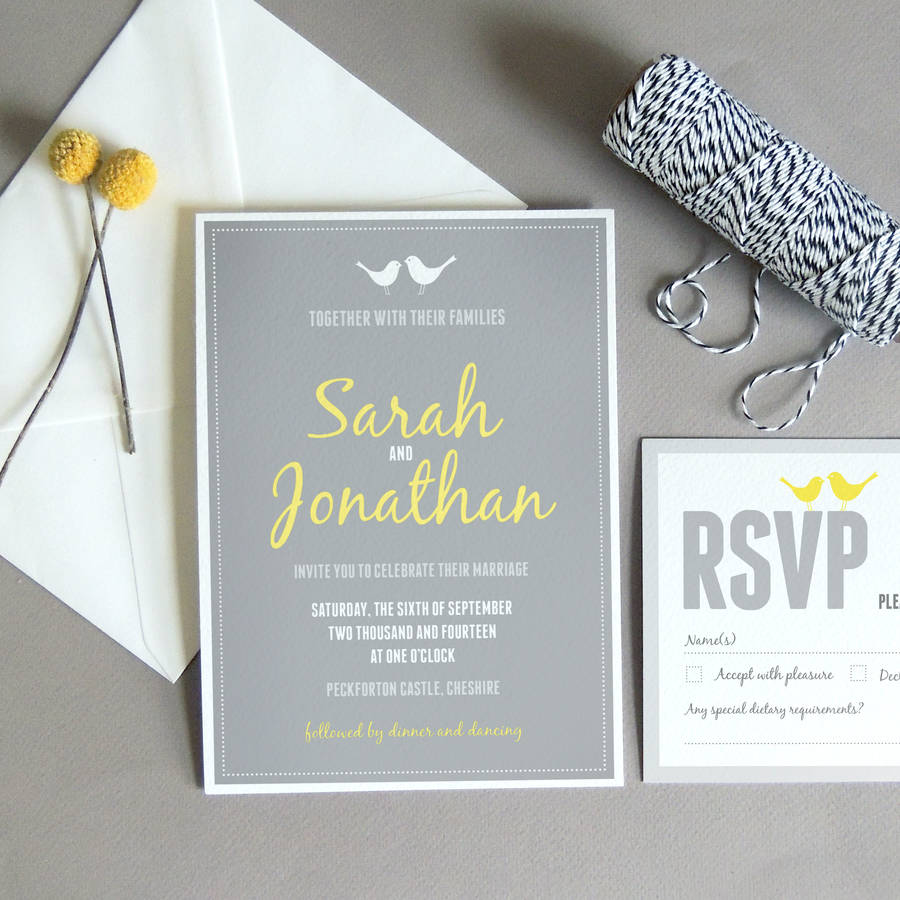 love bird wedding invitation by project pretty