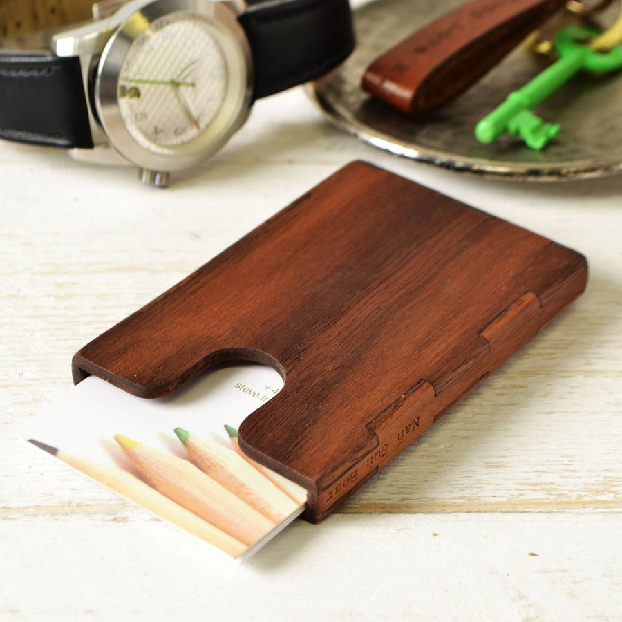 wooden business card holder by mgb by create gift love