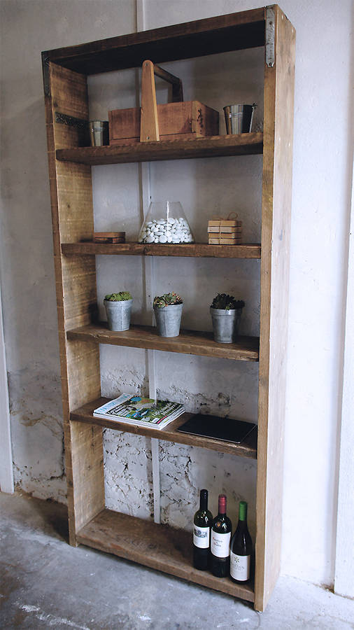 reclaimed wood scaffold shelving unit by revive joinery