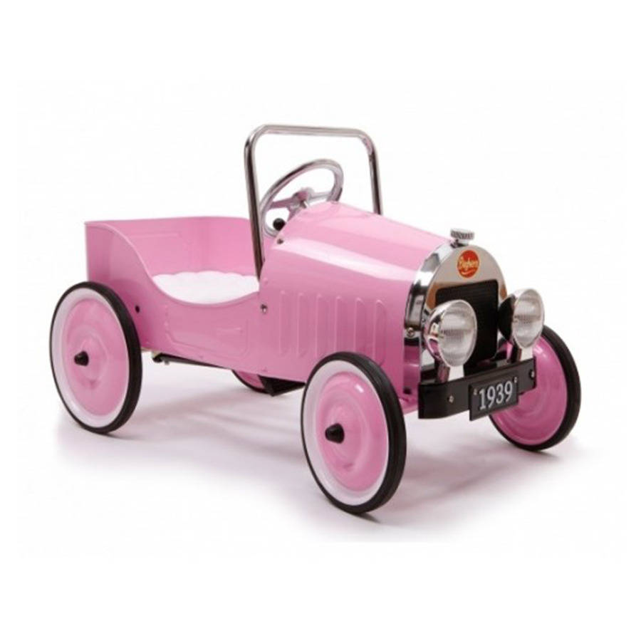 pink retro pedal car