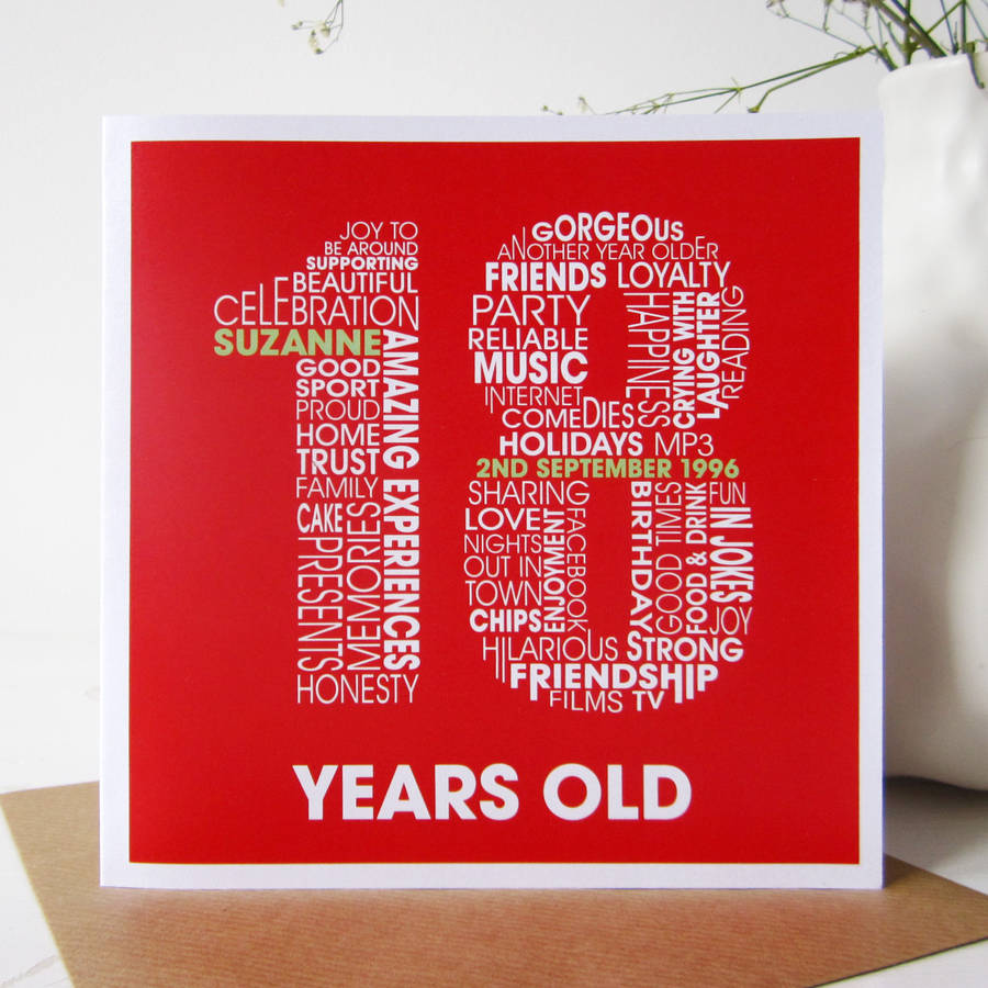 personalised 18th birthday card by mrs l cards | notonthehighstreet.com