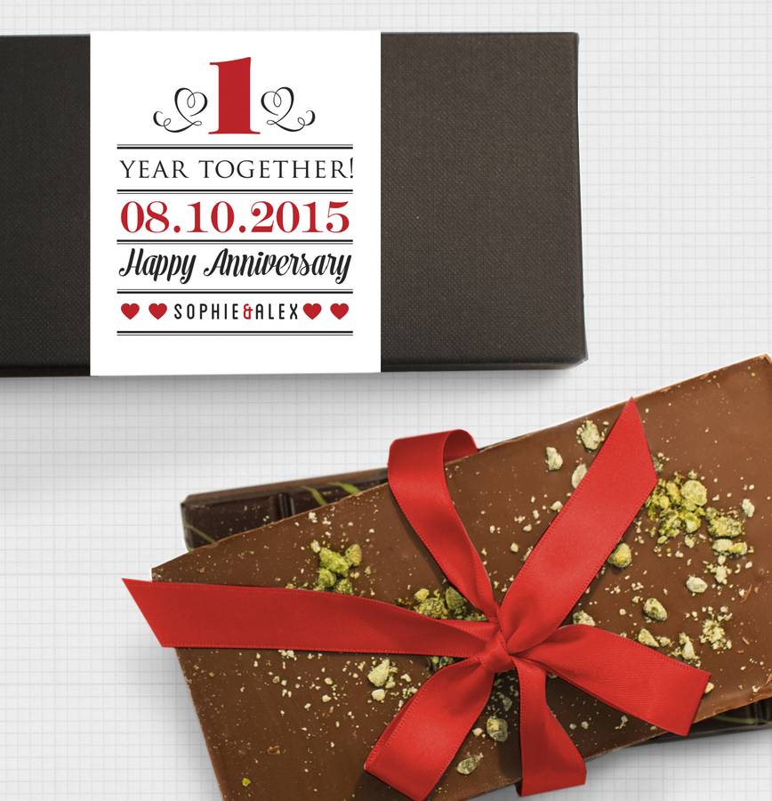 wedding anniversary chocolate bar box set by quirky gift library