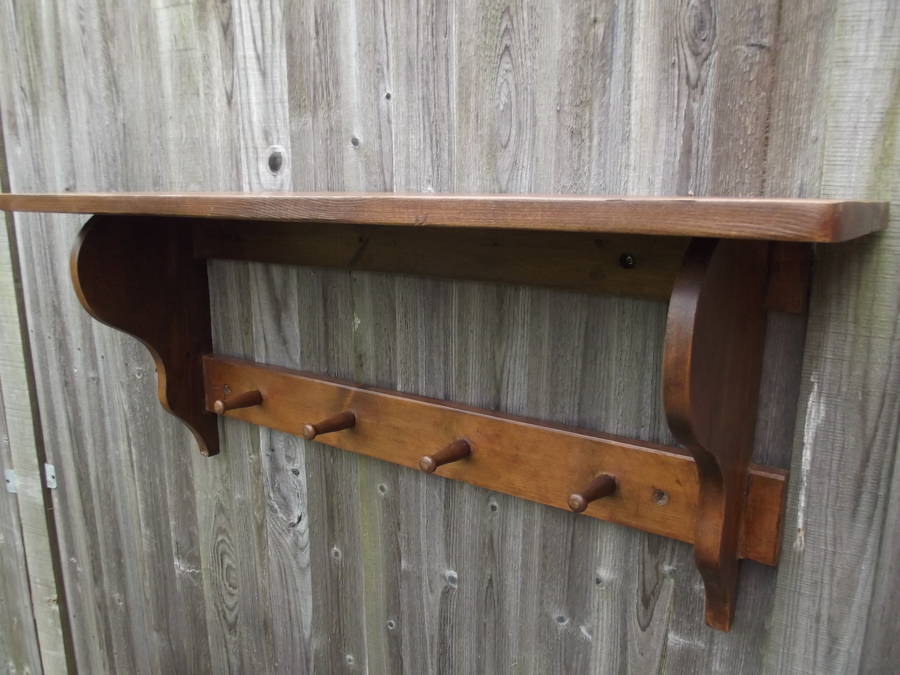 antique waxed hook shelf by woods vintage home interiors