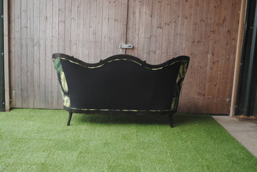 victorian refurbished palm fabric sofa by iamia