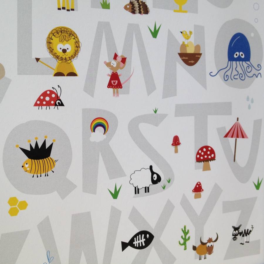 children's nursery alphabet print by halfpinthome