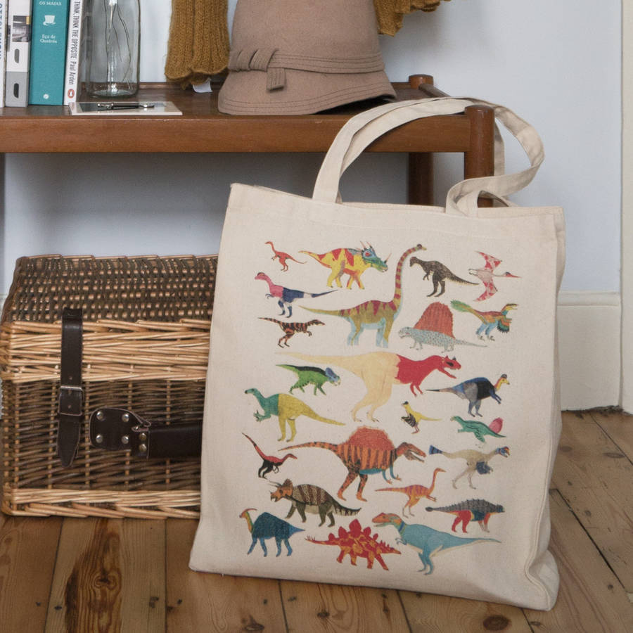 dinosaurs tote bag by chá letras notonthehighstreet