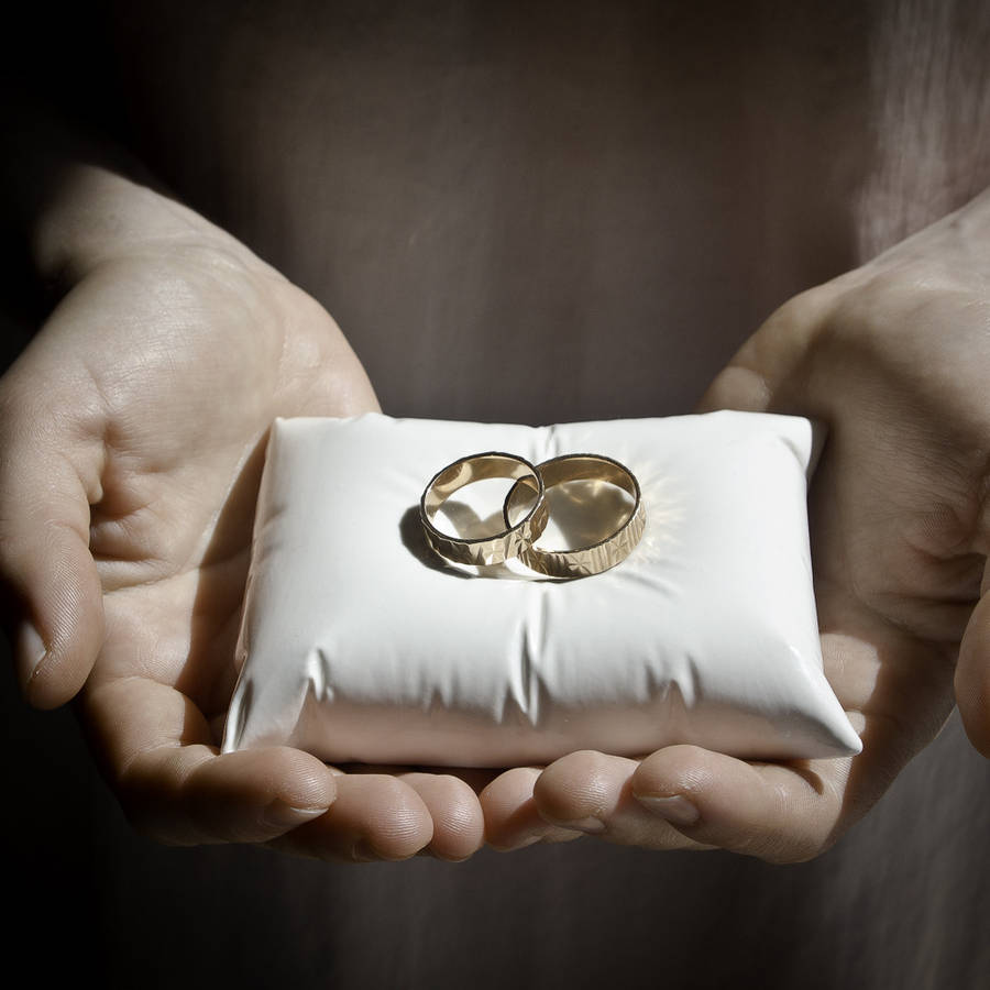 porcelain wedding ring pillow by kina ceramics