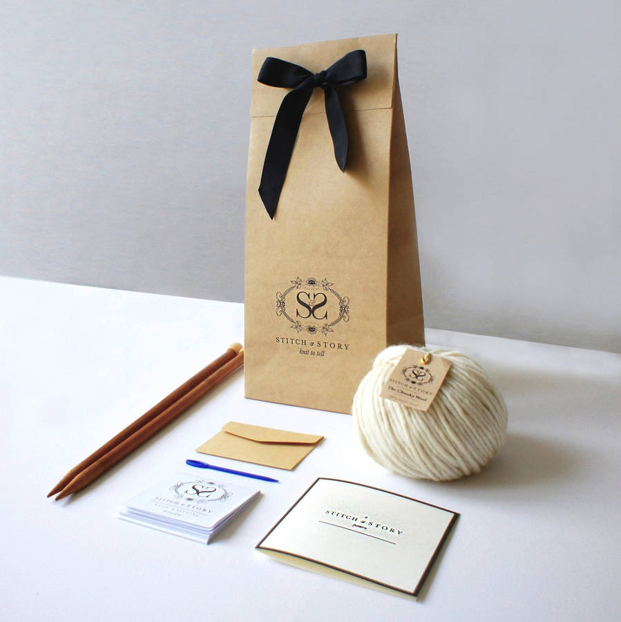 classic knitting kit gift set vale scarf by stitch & story