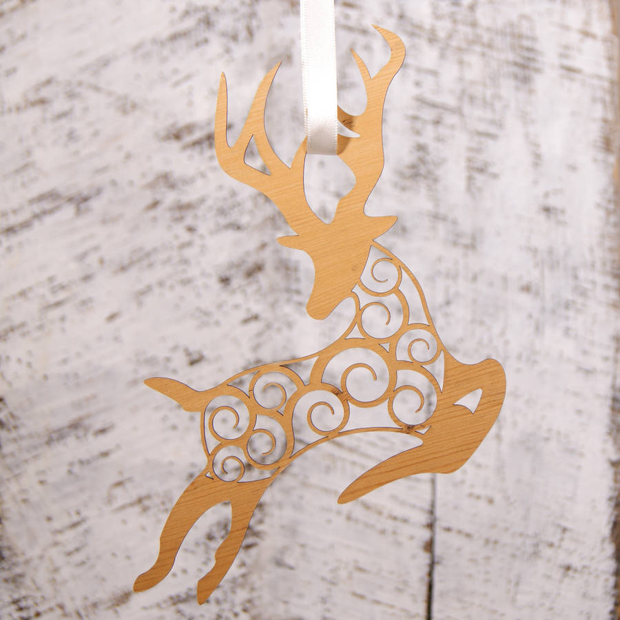 personalised reindeer christmas decoration by urban twist | notonthehighstreet.com