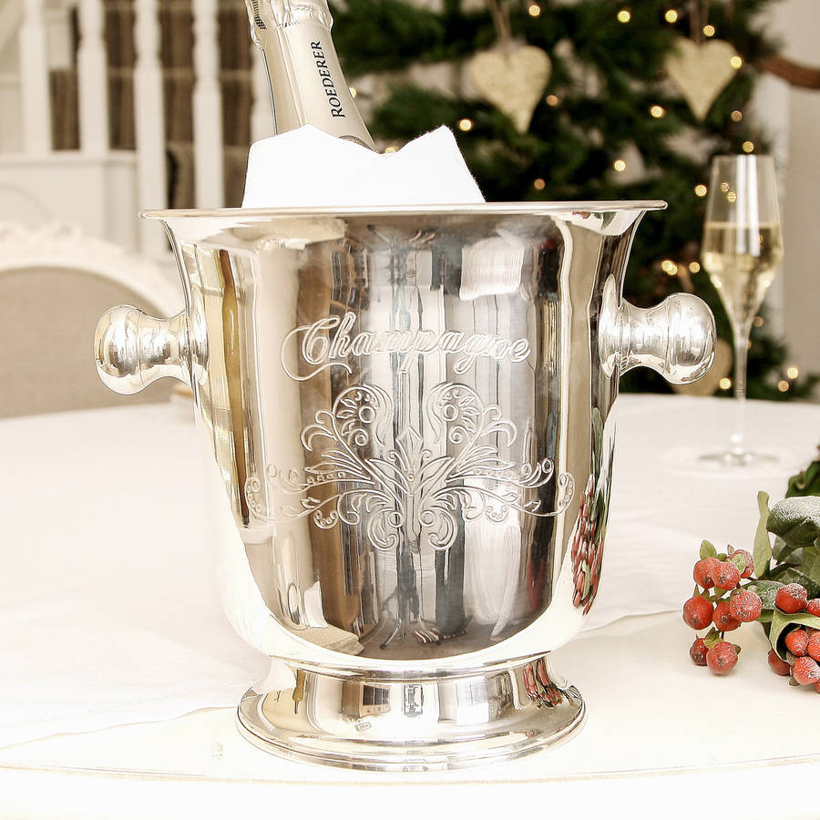 sparkling moments silver plated champagne bucket by dibor