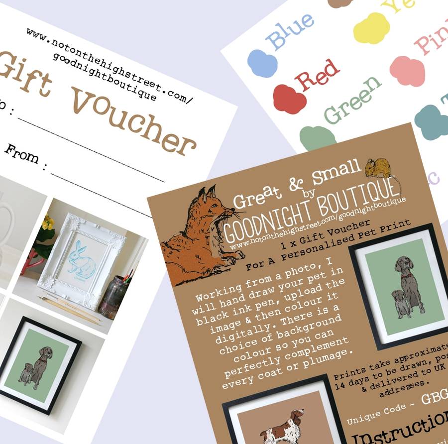 personalised pet gift voucher by laura crow