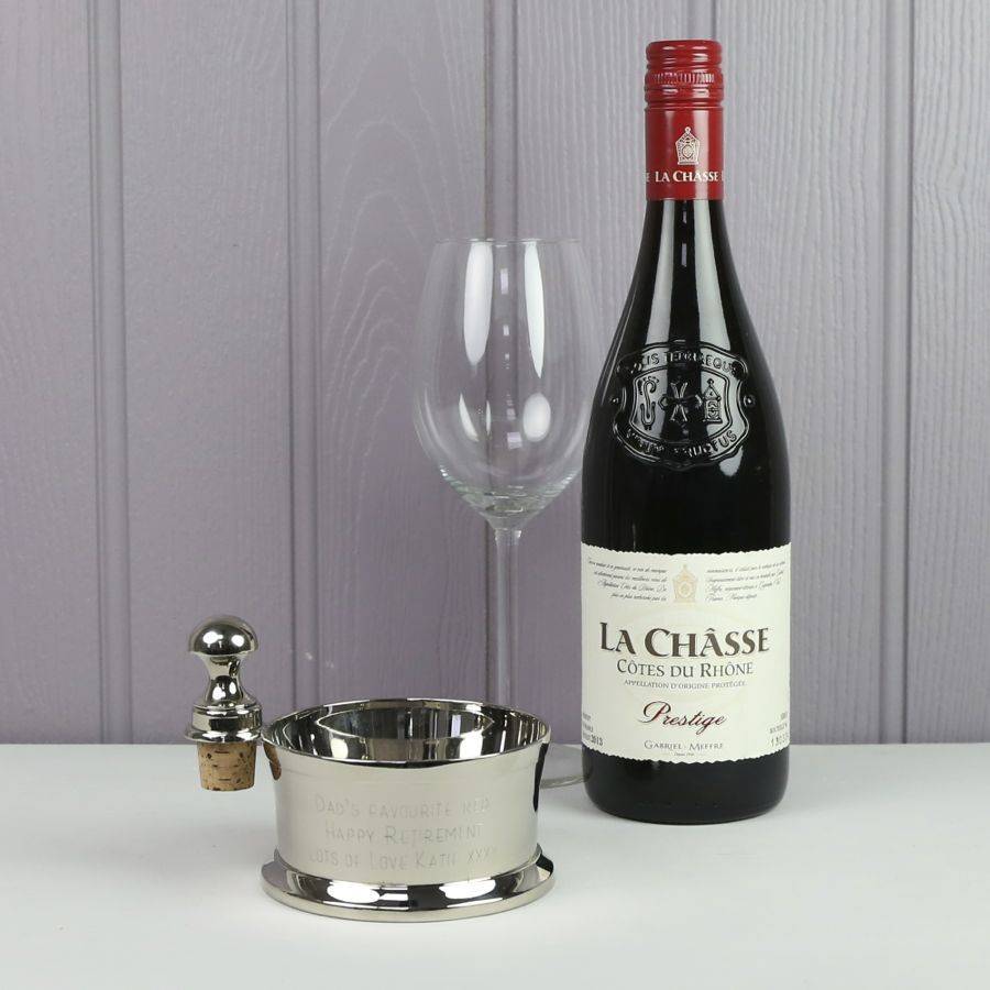 personalised engraved wine bottle coaster by lisa angel homeware