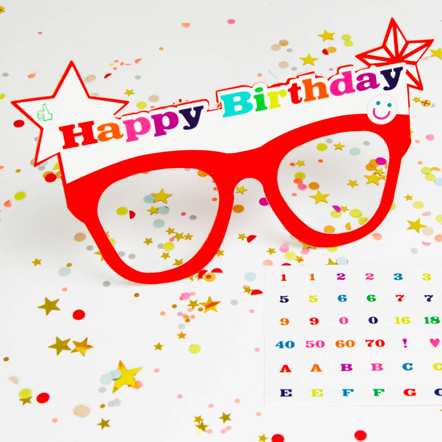 Customisable Happy Birthday Glasses By Postbox Party