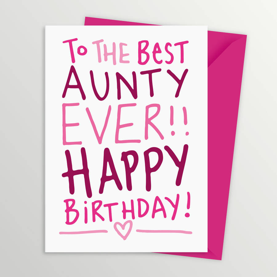 Best Ever Auntie Aunt Aunty Birthday Card By A Is For Alphabet