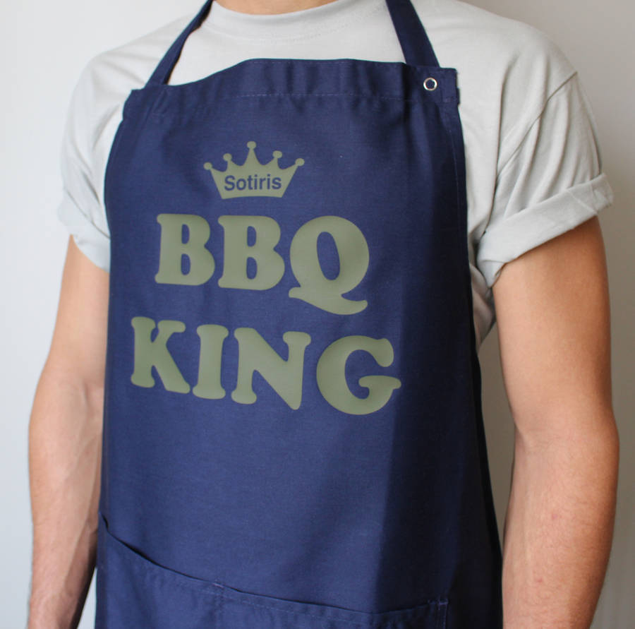 'bbq king' personalised men's apron by precious little plum