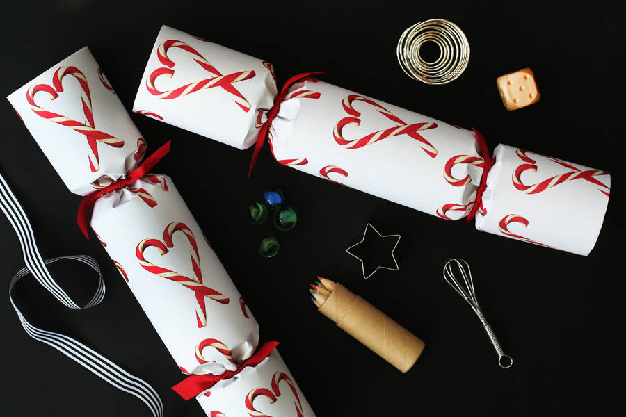 six luxury candy cane christmas crackers by nancy & betty studio