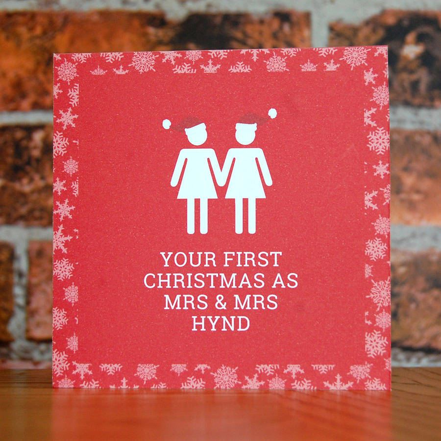 First Christmas Mrs And Mrs Same Sex Christmas Card By Pink And Turquoise 