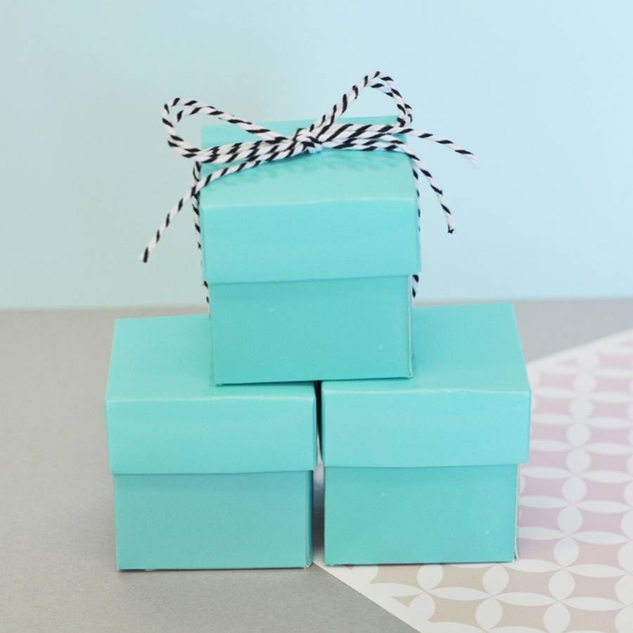 Set Of Aqua Blue Cube Boxes By Hope And Willow Notonthehighstreet