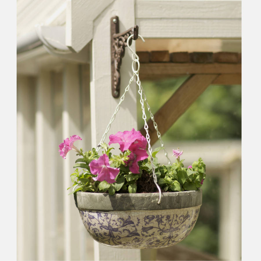 cast iron hanging basket hook by the orchard