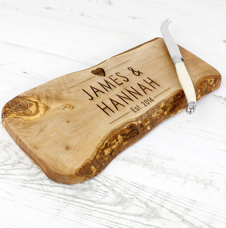 Personalised Live Edge Cheese/chopping Board By The Rustic Dish ...