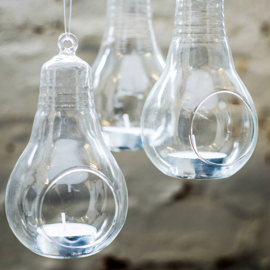 glass lightbulb hanging vase by bonnie and bell