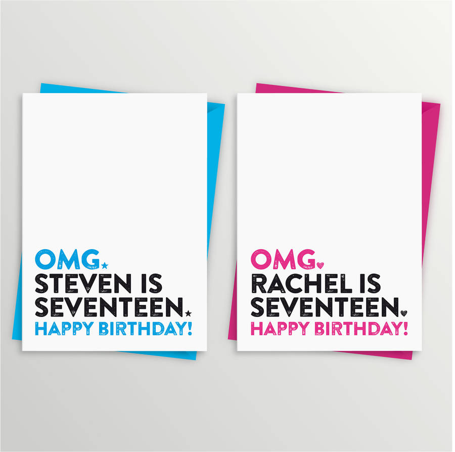 17th birthday card by a is for alphabet | notonthehighstreet.com