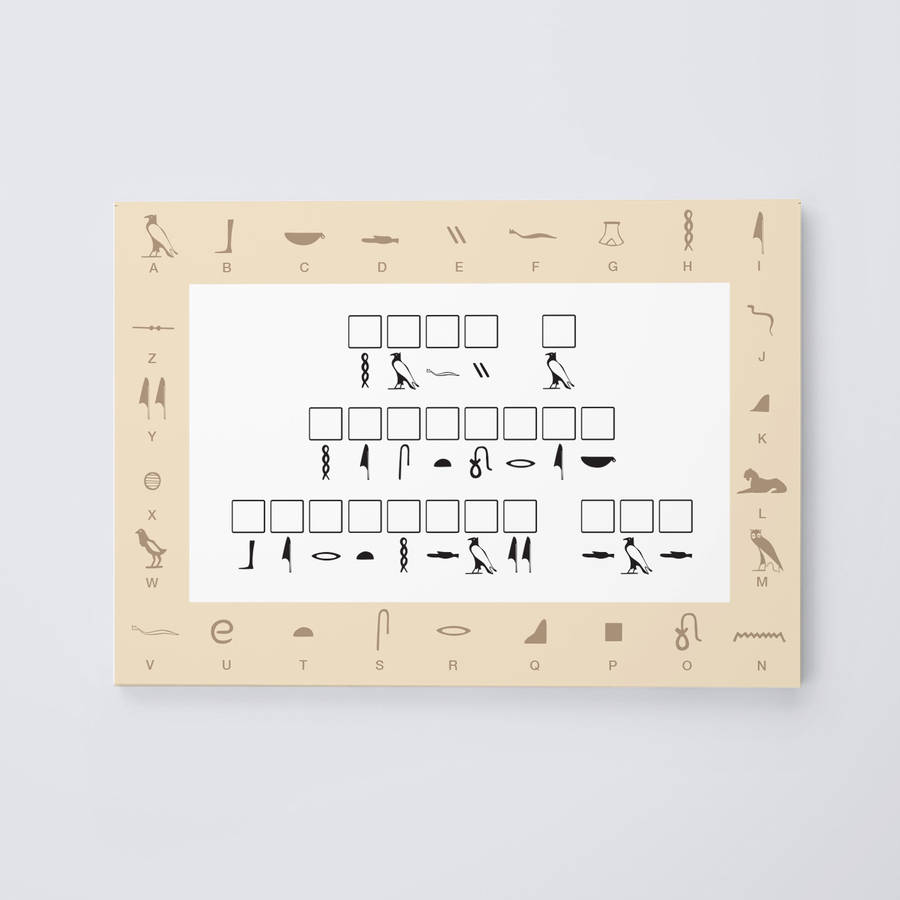 personalised #39 hieroglyphs #39 puzzle code breaker card by claire close