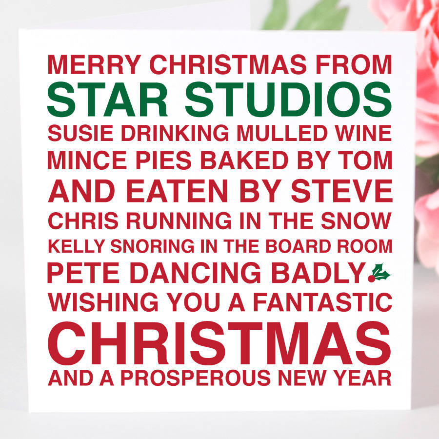 personalised corporate christmas card by megan claire | notonthehighstreet.com