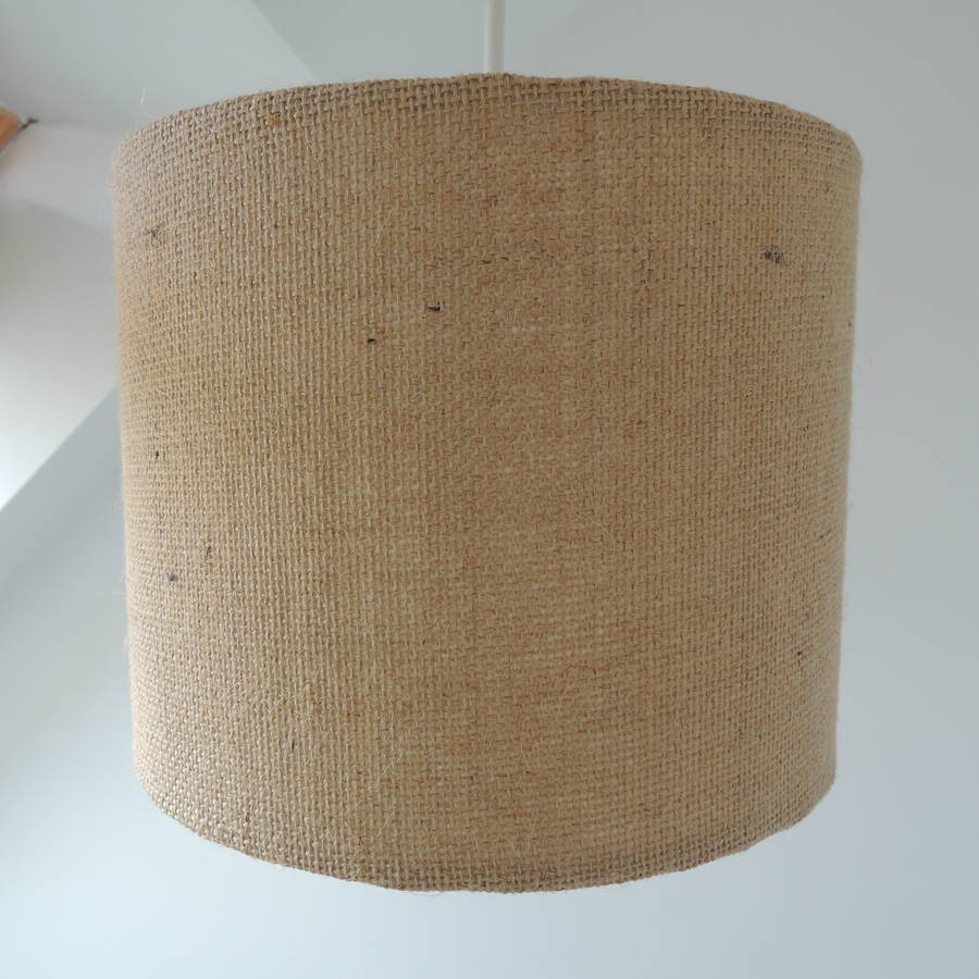 handmade lampshade in hessian fabric by the shabby shade