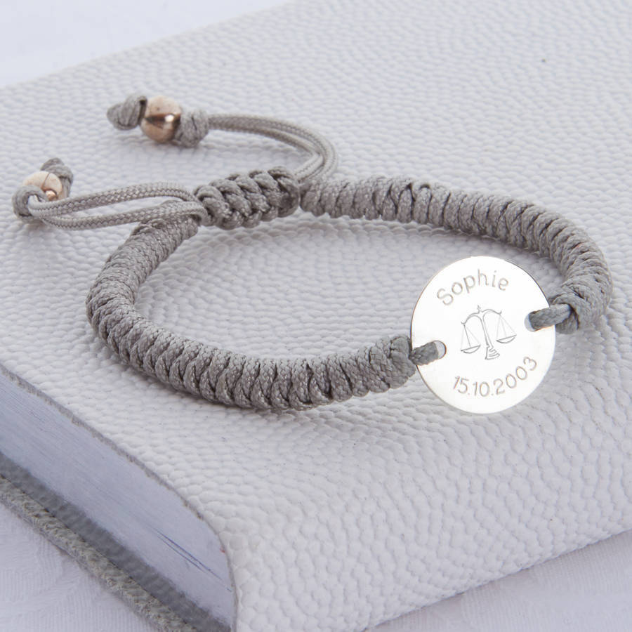 personalised sterling silver zodiac friendship bracelet by hurleyburley