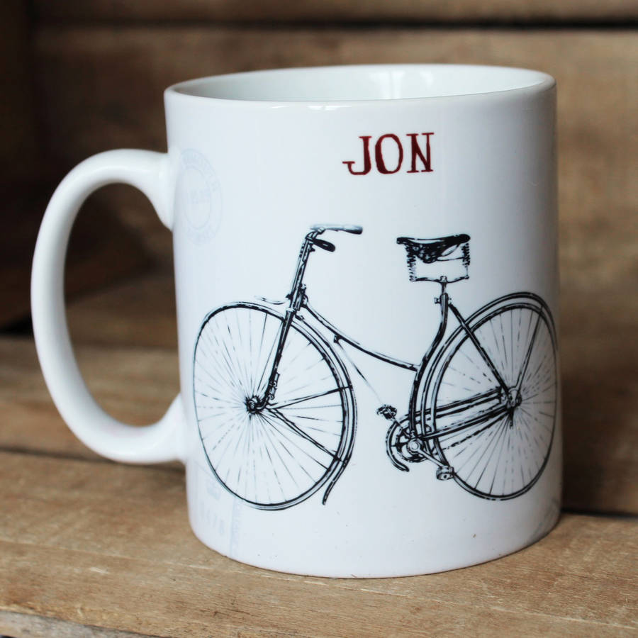 personalised mug 'vintage bike' design by lovehart