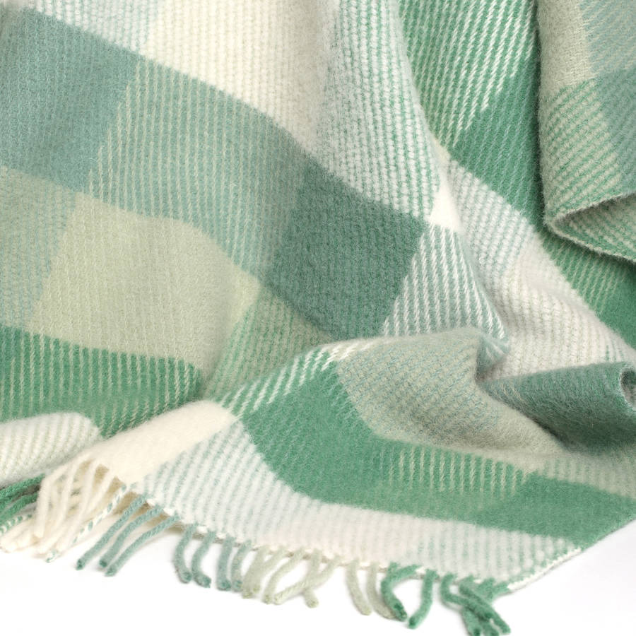 leaf green check throw by dreamwool blanket co.