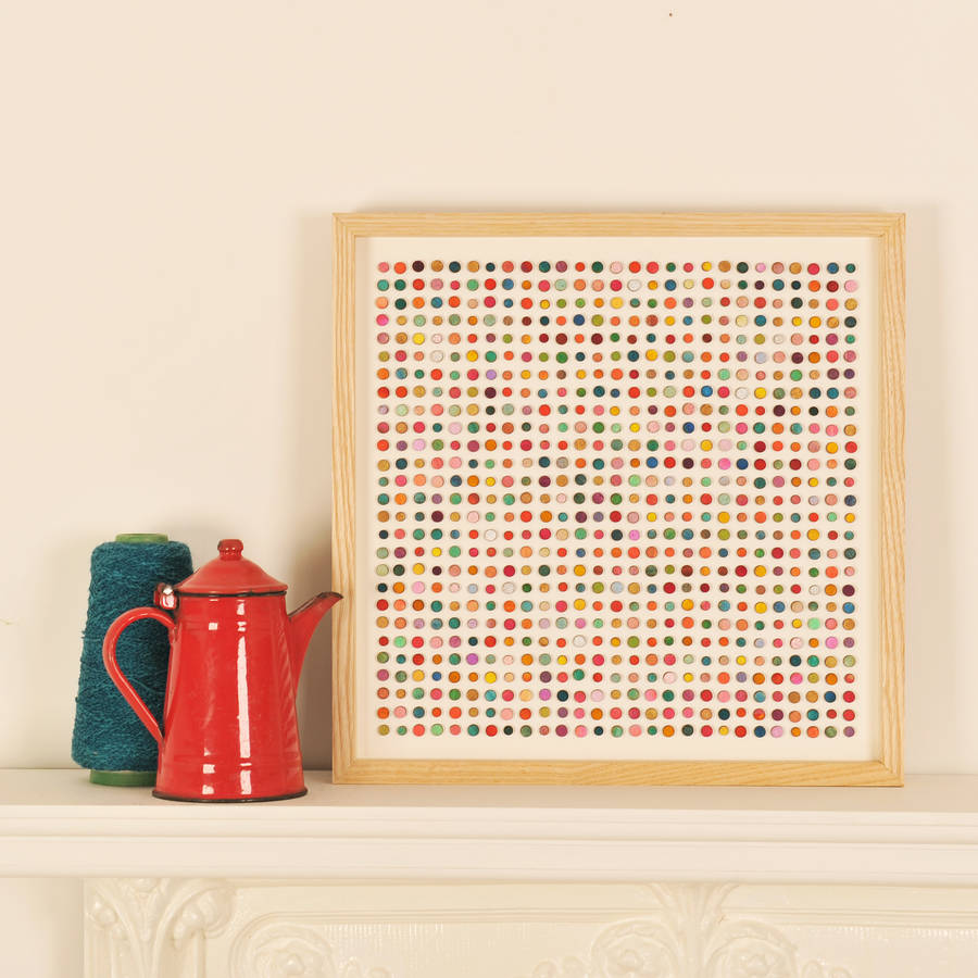 original polka dot framed artwork by bombus