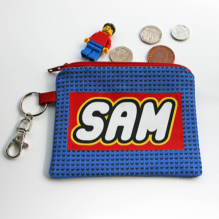 personalised building brick purse by nickynackynoo