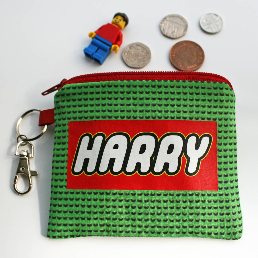 personalised building brick purse by nickynackynoo