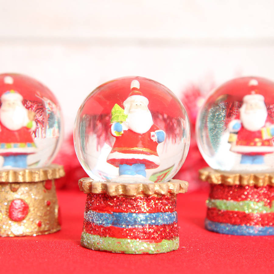 christmas mini glitter santa snow globe dome by red berry christmas mini glitter santa snow globe dome by red berry